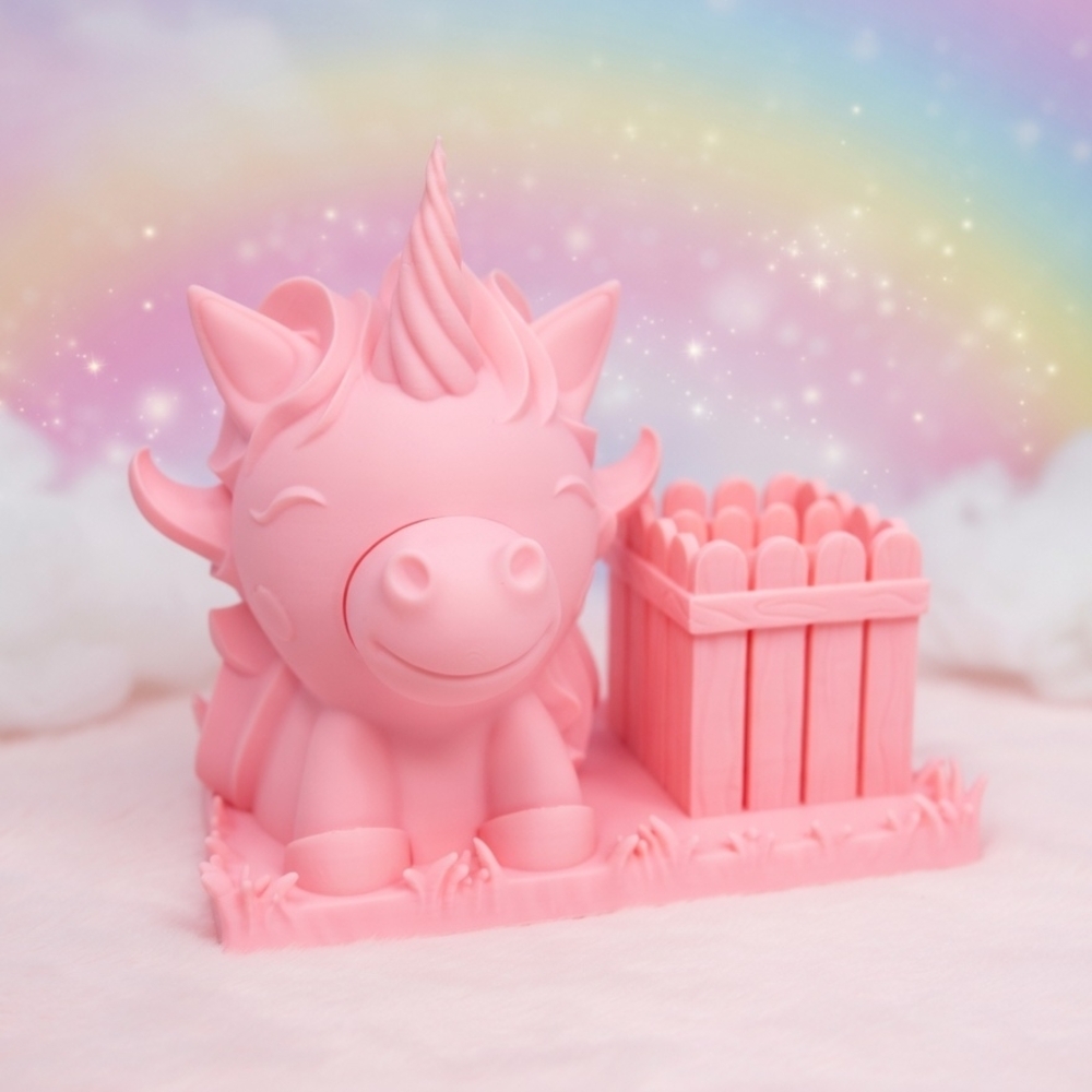 Pink Unicorn Pen Holder Desk Organizer